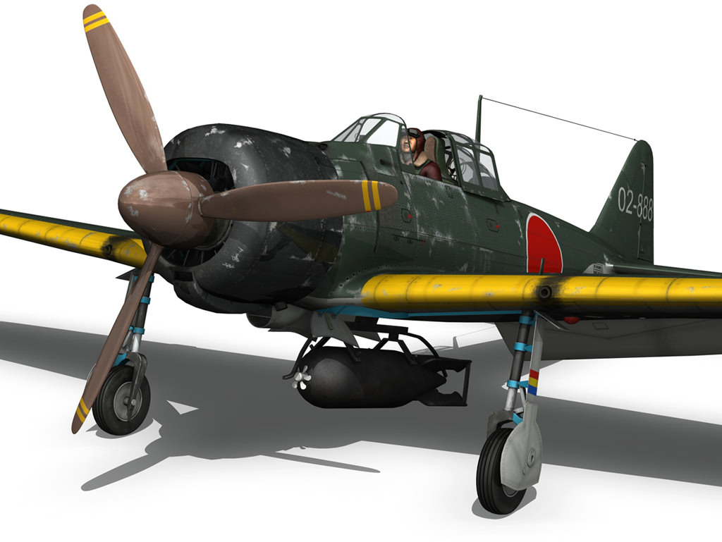 Mitsubishi A6M2 Sen Baku - Kamikaze Unit 3D model | CGTrader
