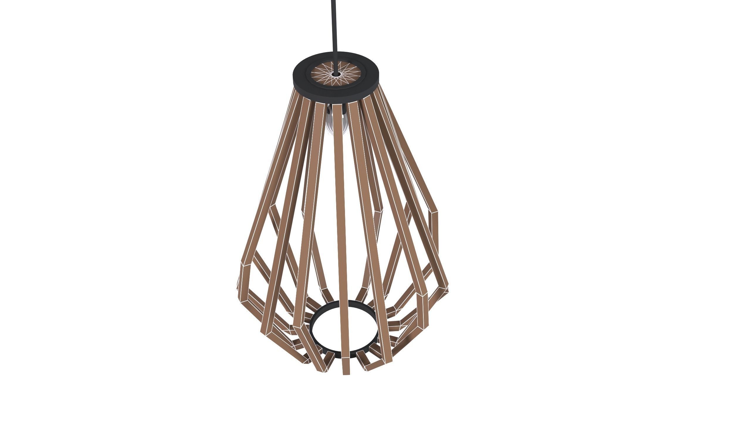Wood Pendant Lamp Shade 3D model CGTrader