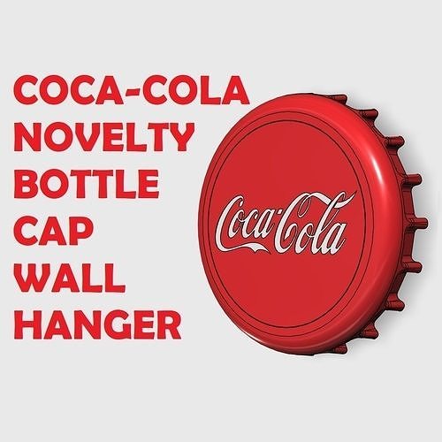 COCA COLA NOVELTY BOTTLE CAP WALL HANGER 3D model 3D printable CGTrader