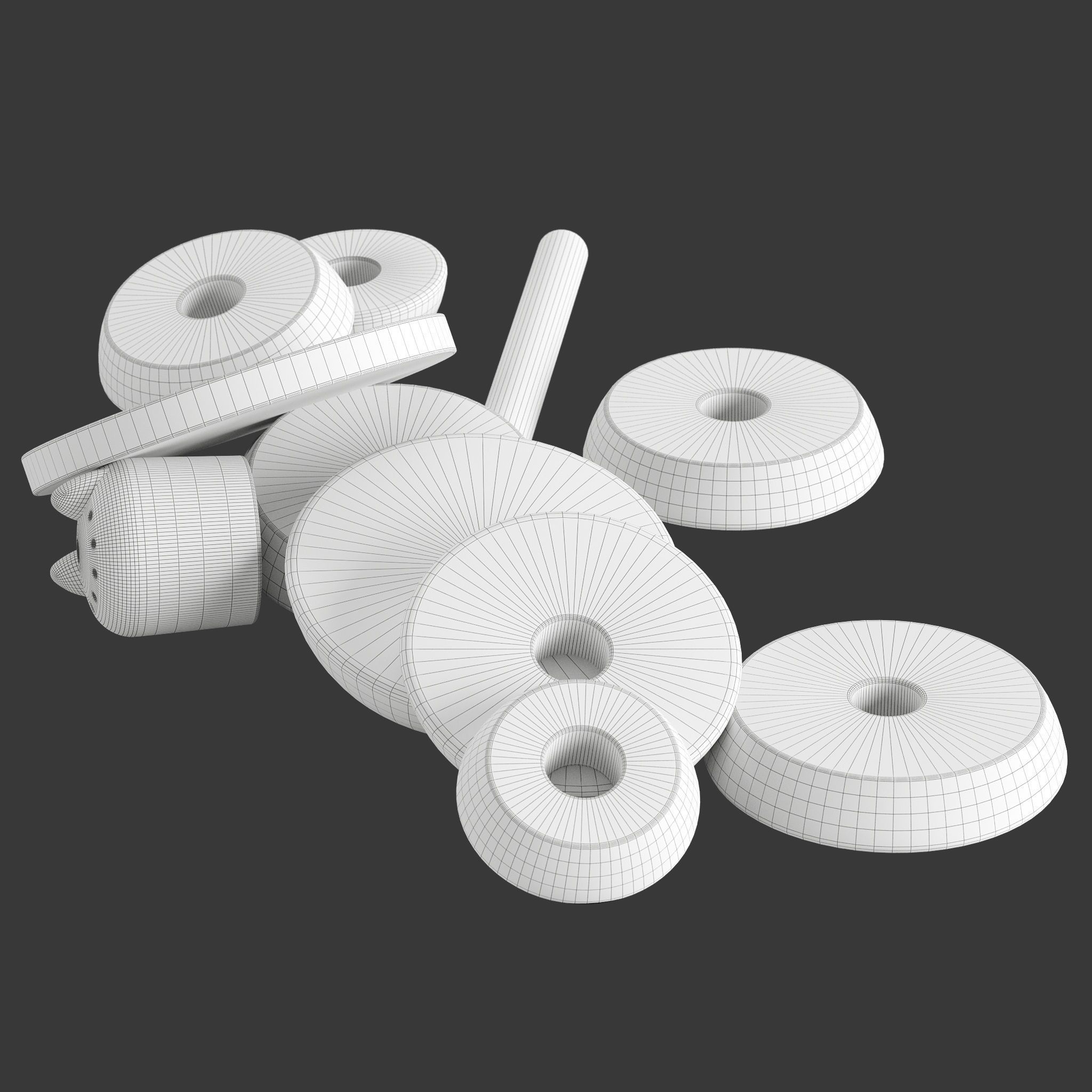 Toy stacking rings IKEA UPPSTA 3D model CGTrader