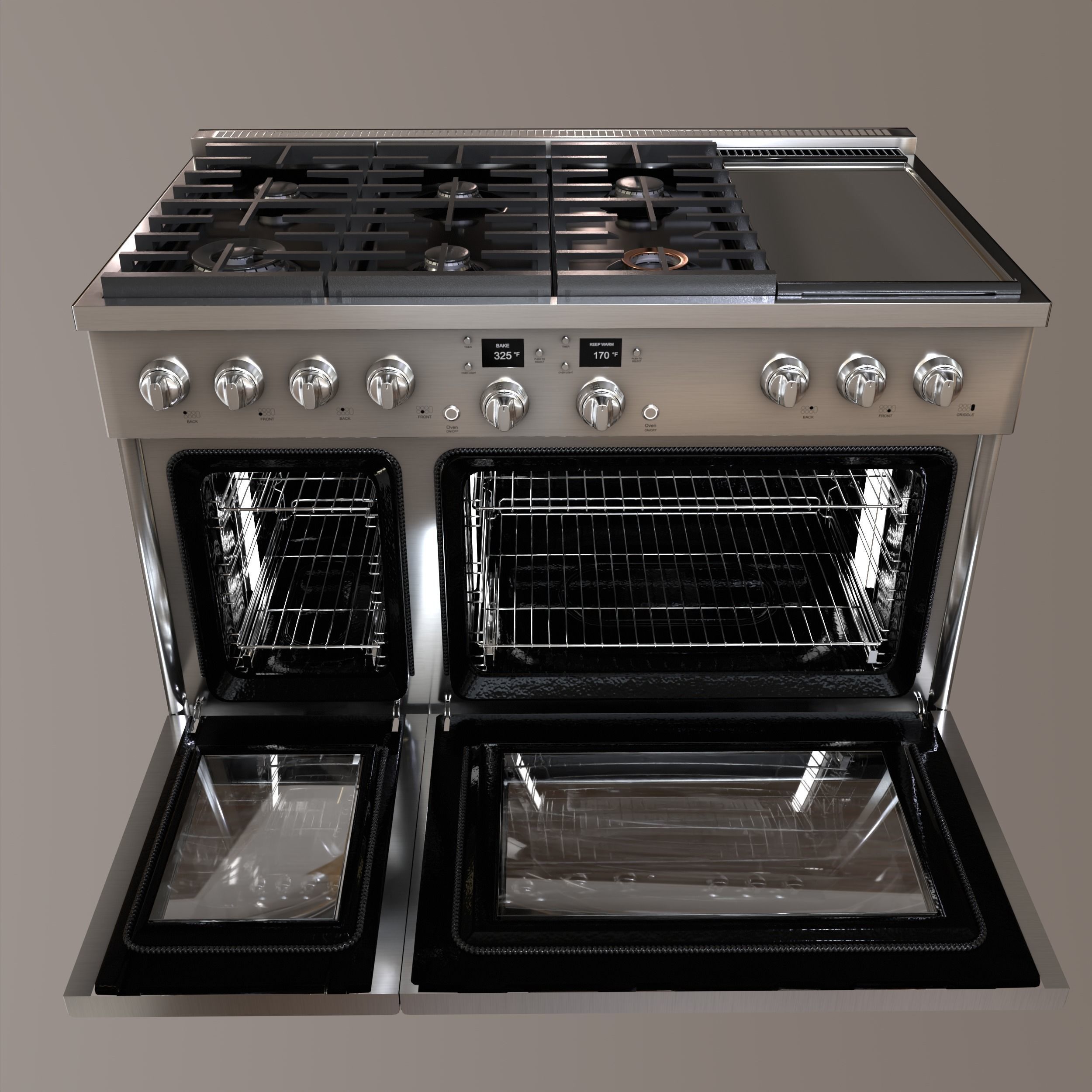 GE Cafe 48 Smart CommercialStyle Range with 6 Burners 3D model CGTrader