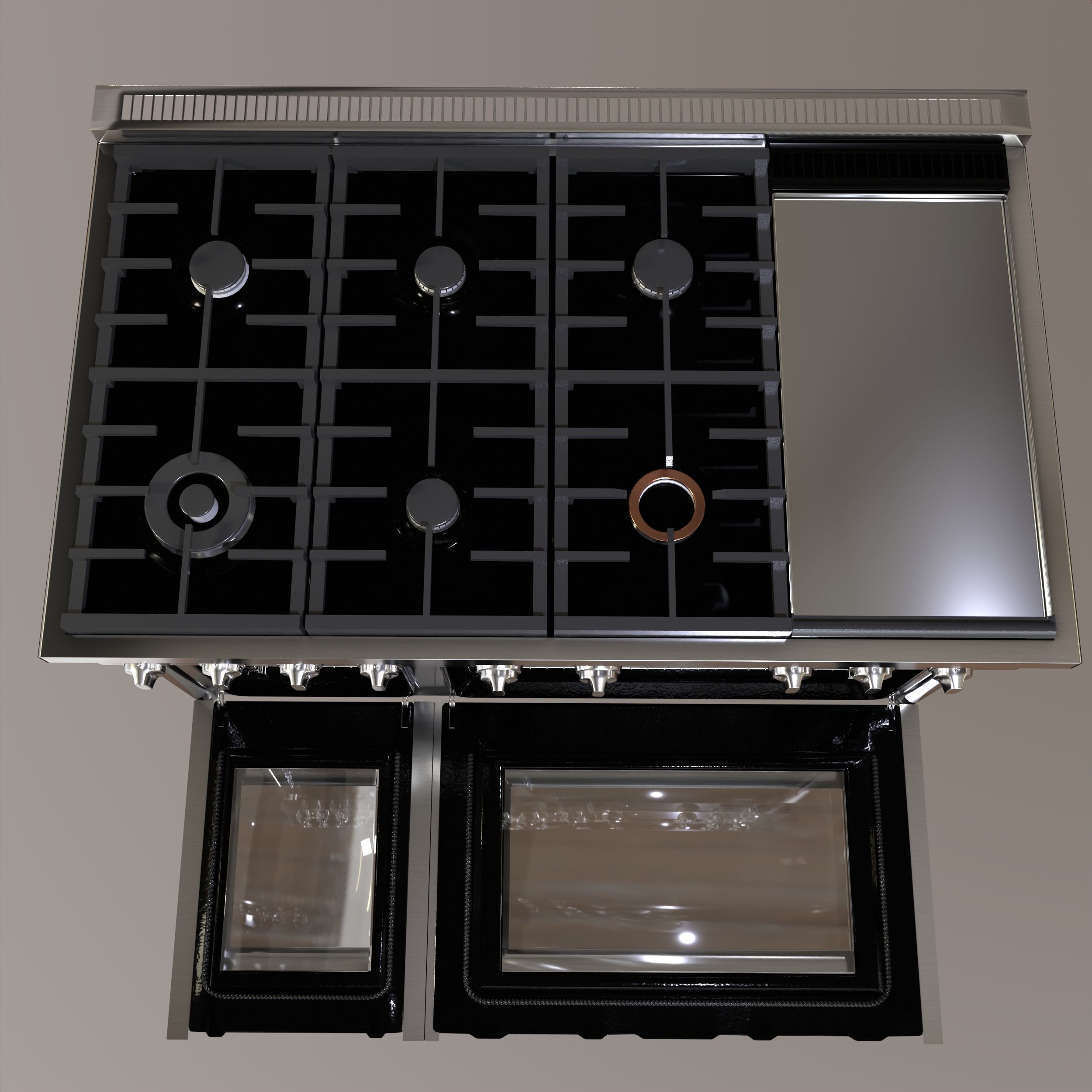 GE Cafe 48 Smart CommercialStyle Range with 6 Burners 3D model CGTrader