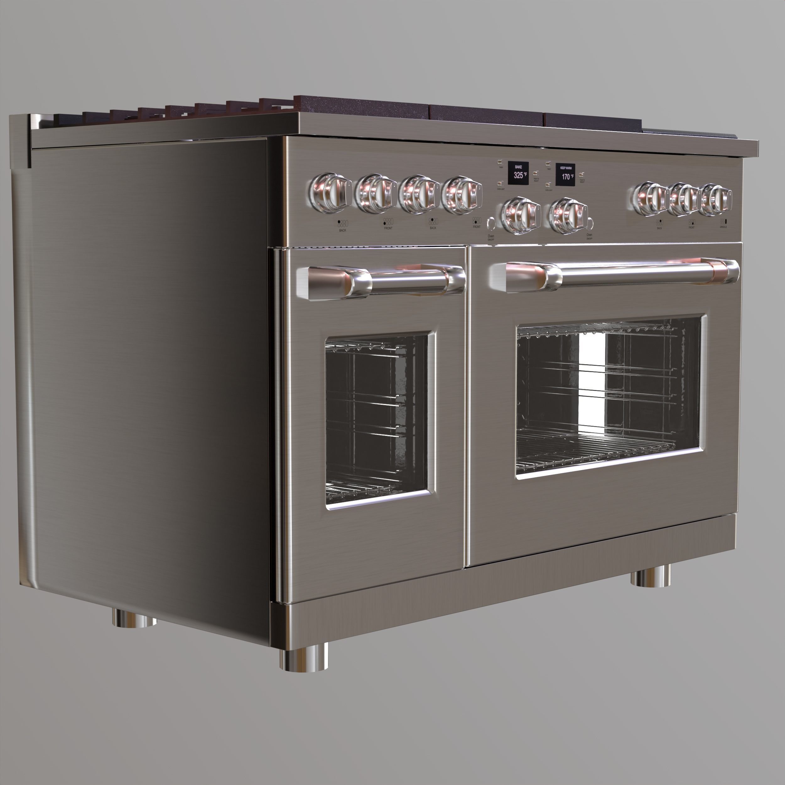 GE Cafe 48 Smart CommercialStyle Range with 6 Burners 3D model CGTrader