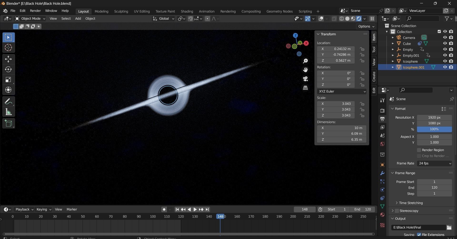 Black Hole 3D model animated | CGTrader