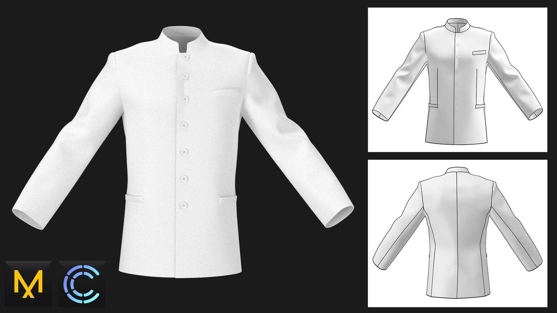 Classic mens jackets pack Marvelous Designer Clo 3D project 3D model ...