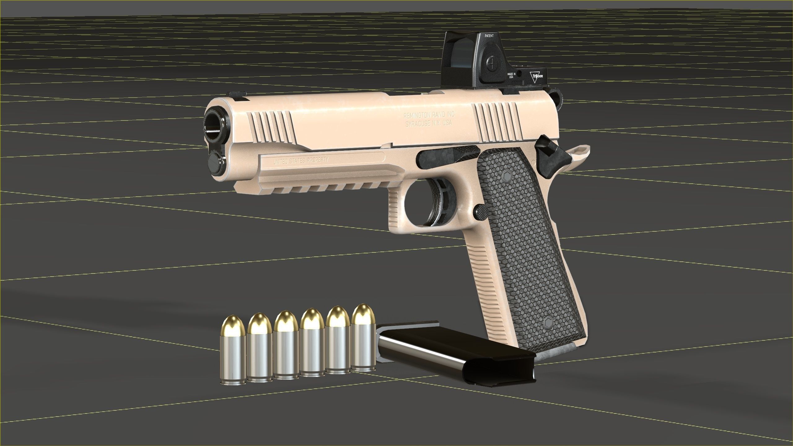 3D model Colt 1911 45 ACP with RMR VR / AR / low-poly | CGTrader