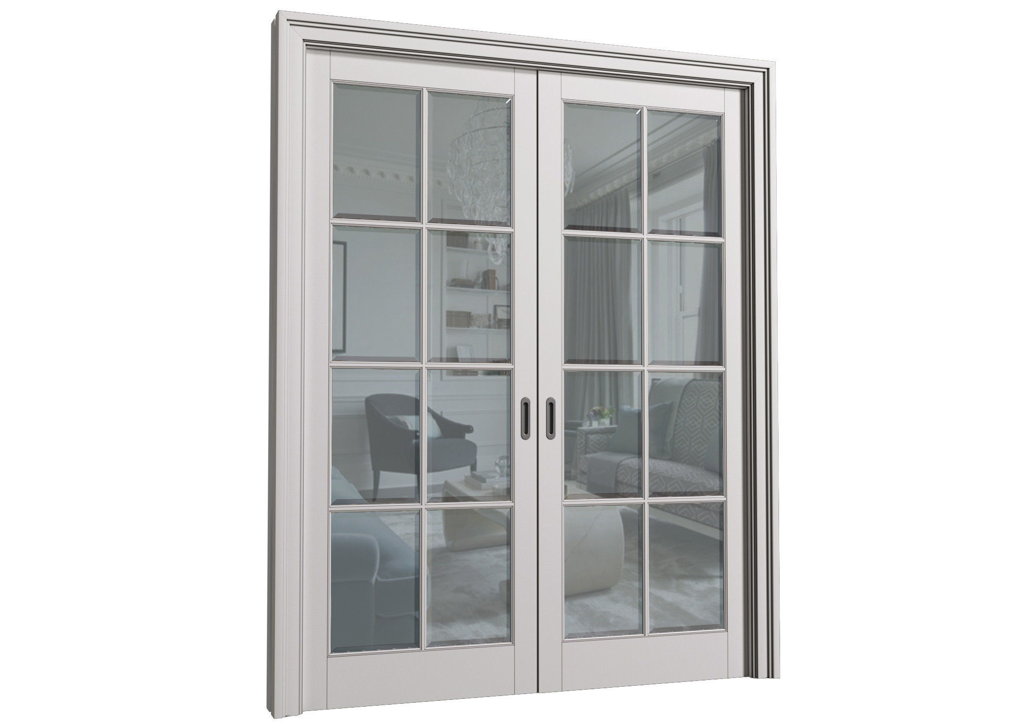 French Sliding Doors classic style 3D model CGTrader