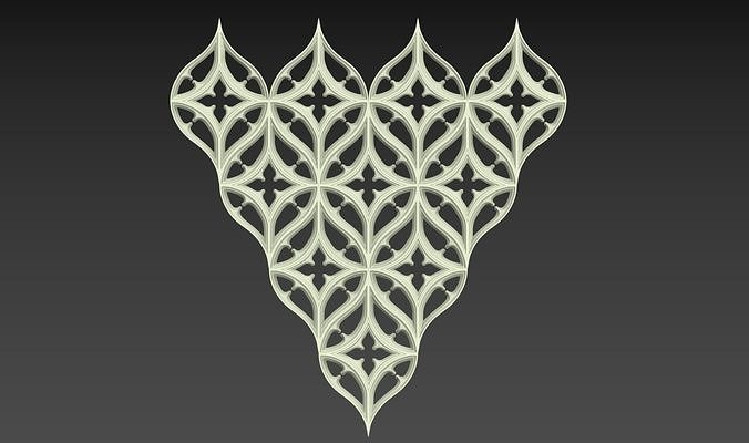 Seamless Gothic pattern 2 3D model 3D printable | CGTrader