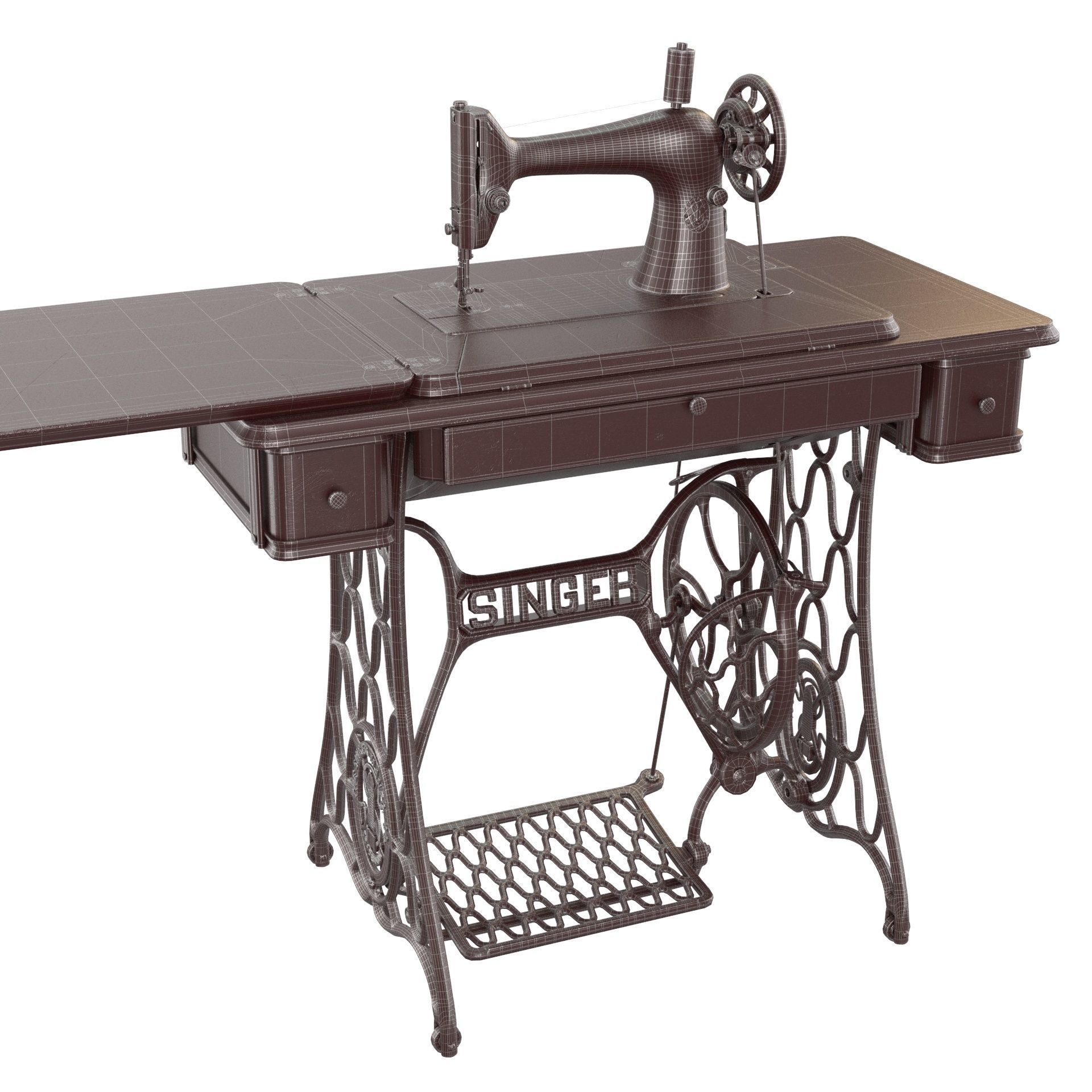 Rare Singer sewing machine 3D model CGTrader