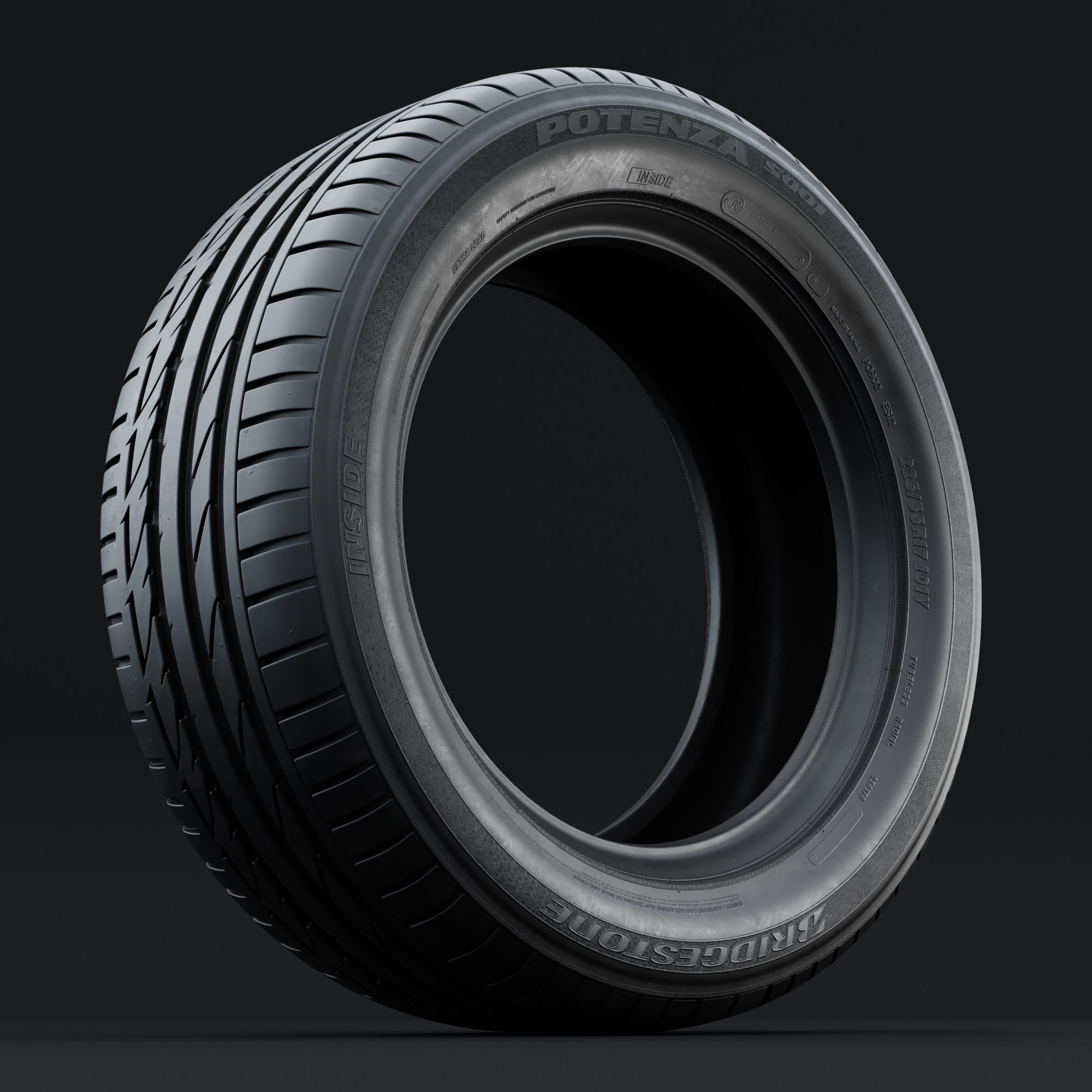 Bridgestone Potenza S001 Detailed 3D Model 3D model | CGTrader