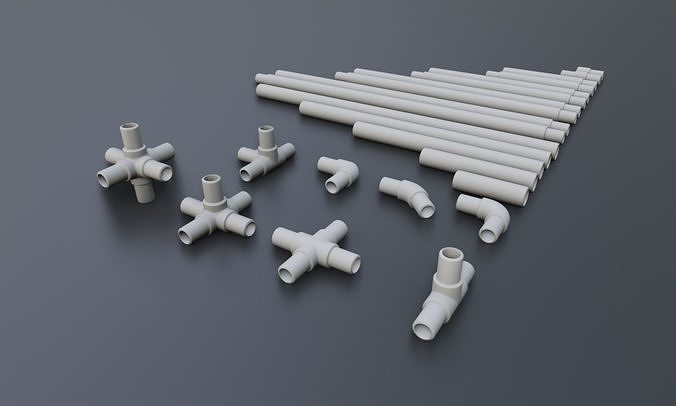 3D model Plastic Water Pipes kitbash VR / AR / low-poly | CGTrader