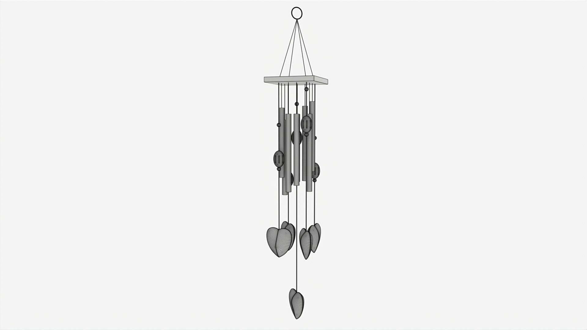 Metal Tube Wind Chimes Feng Shui 3D model CGTrader