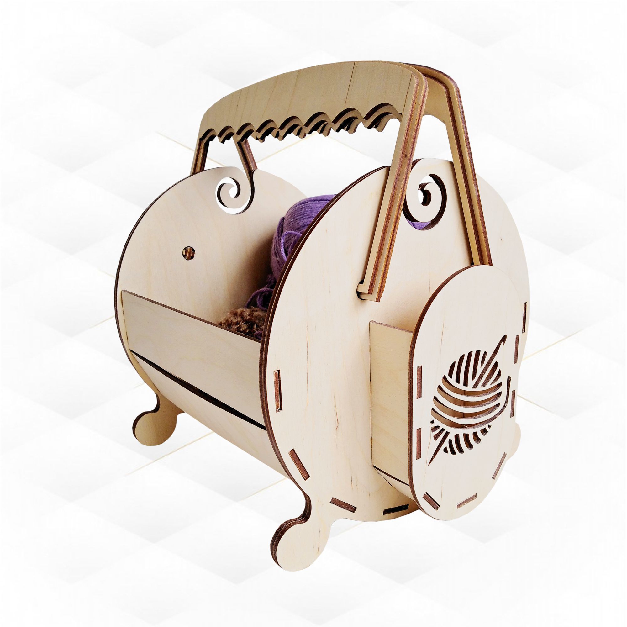 Gift basket for knitting vector design laser cutting 3D model 3D