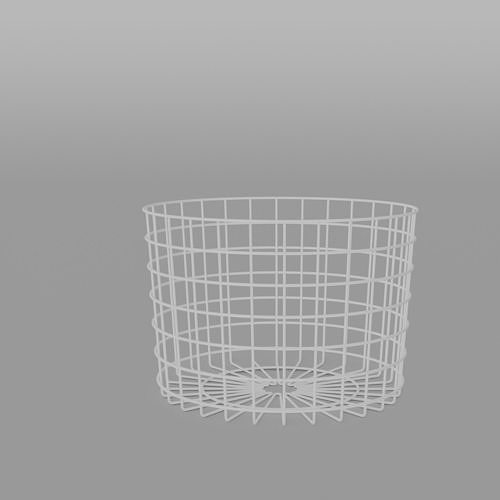 3D model Round Metal Storage Basket White VR / AR / lowpoly CGTrader