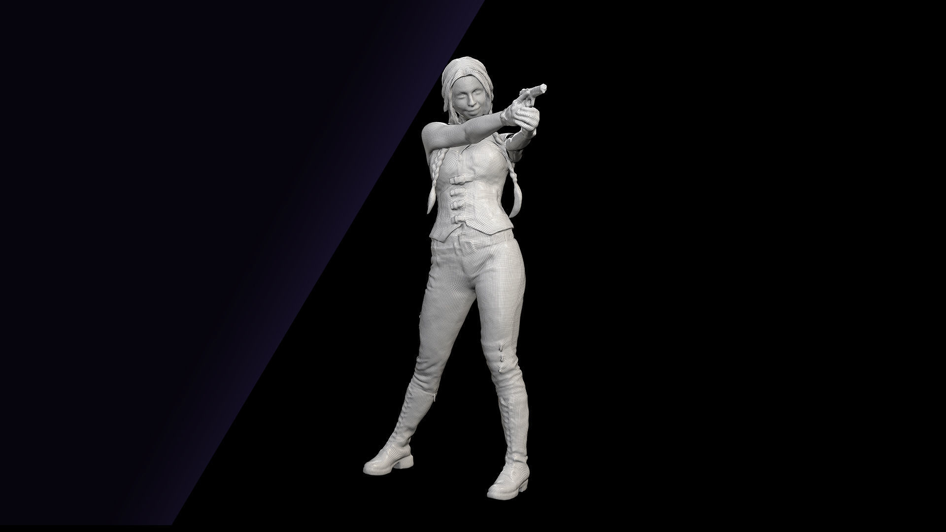 Cleaned 3D Body Scan MrsPhysiotherapist Gun 3D model | CGTrader