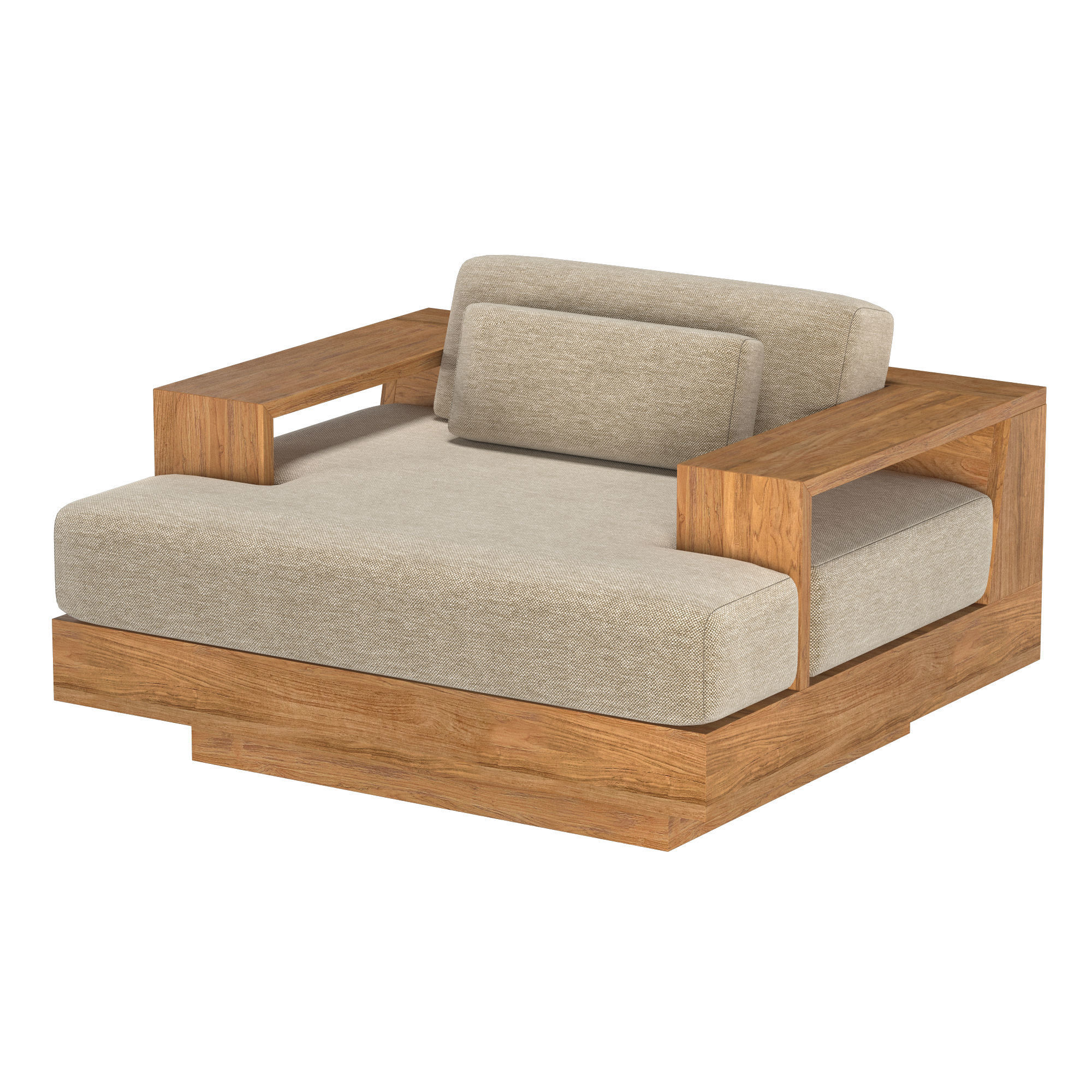 CAPE TOWN TEAK LOUNGE CHAIR 3D model CGTrader