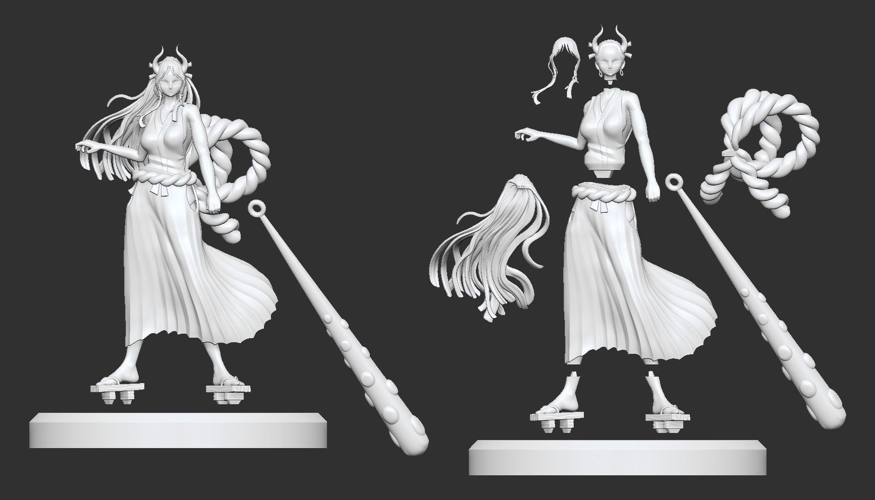 Yamato - One Piece 3D Print Model Anime Figure 3D model 3D printable ...