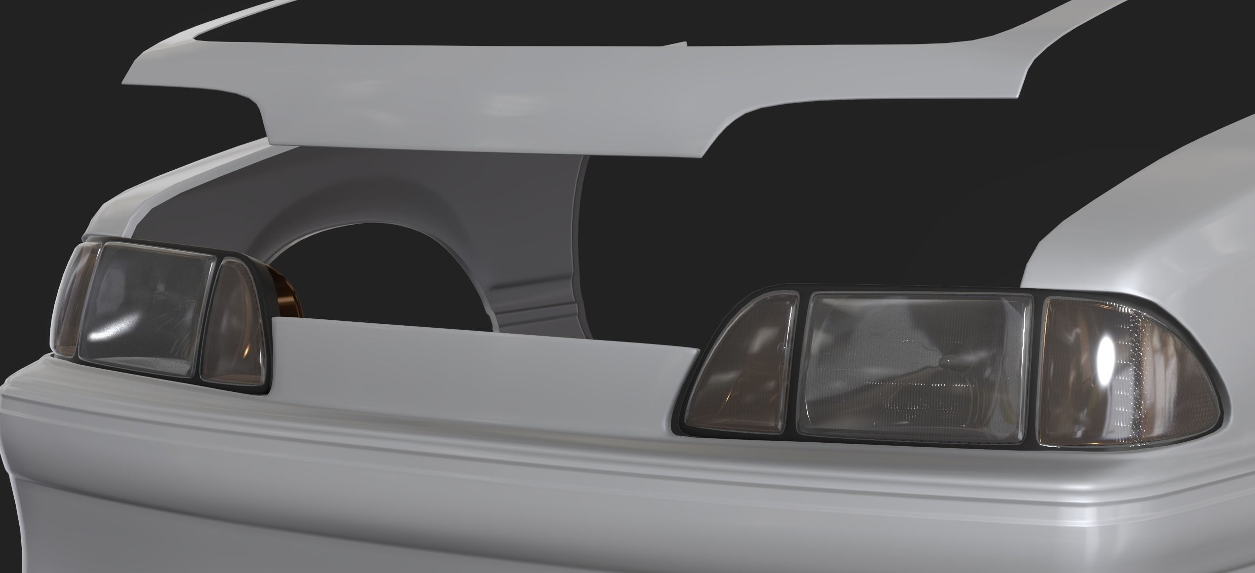 FOXBODY HEADLIGHTS 3D model CGTrader