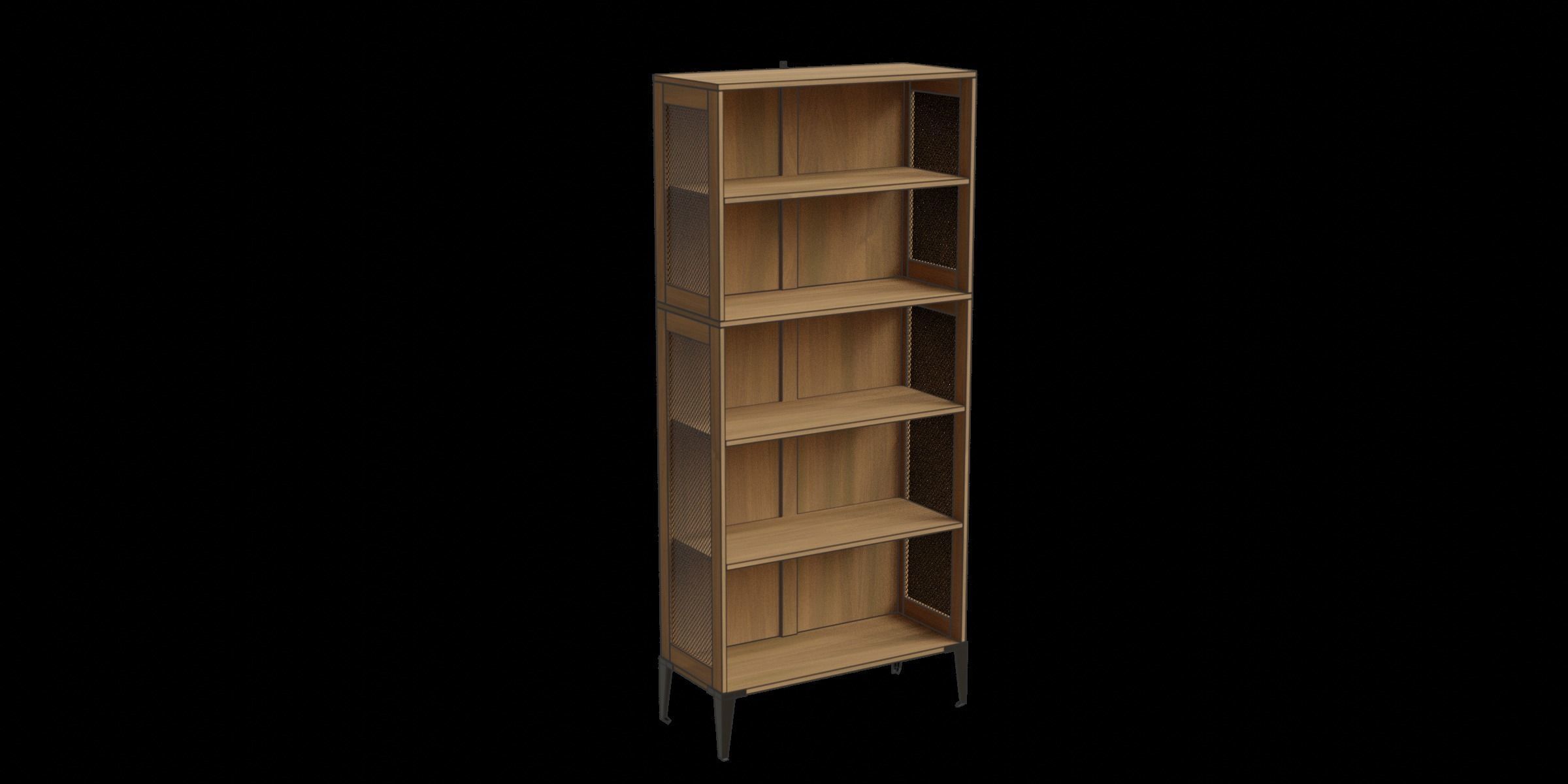 3D model Urban Industrial Metal Mesh Bookshelf VR / AR / lowpoly