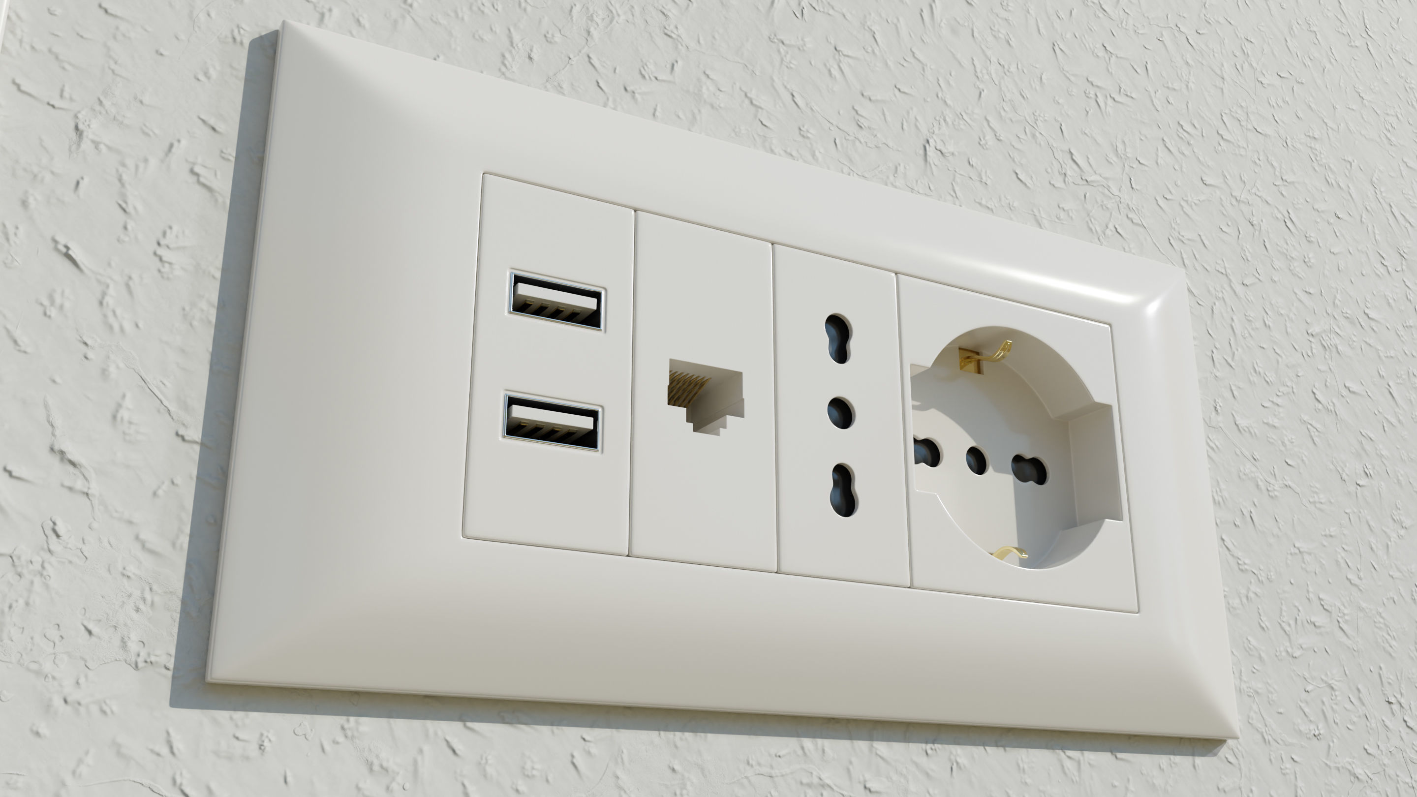 Italian Electrical Sockets Collection 3D model CGTrader