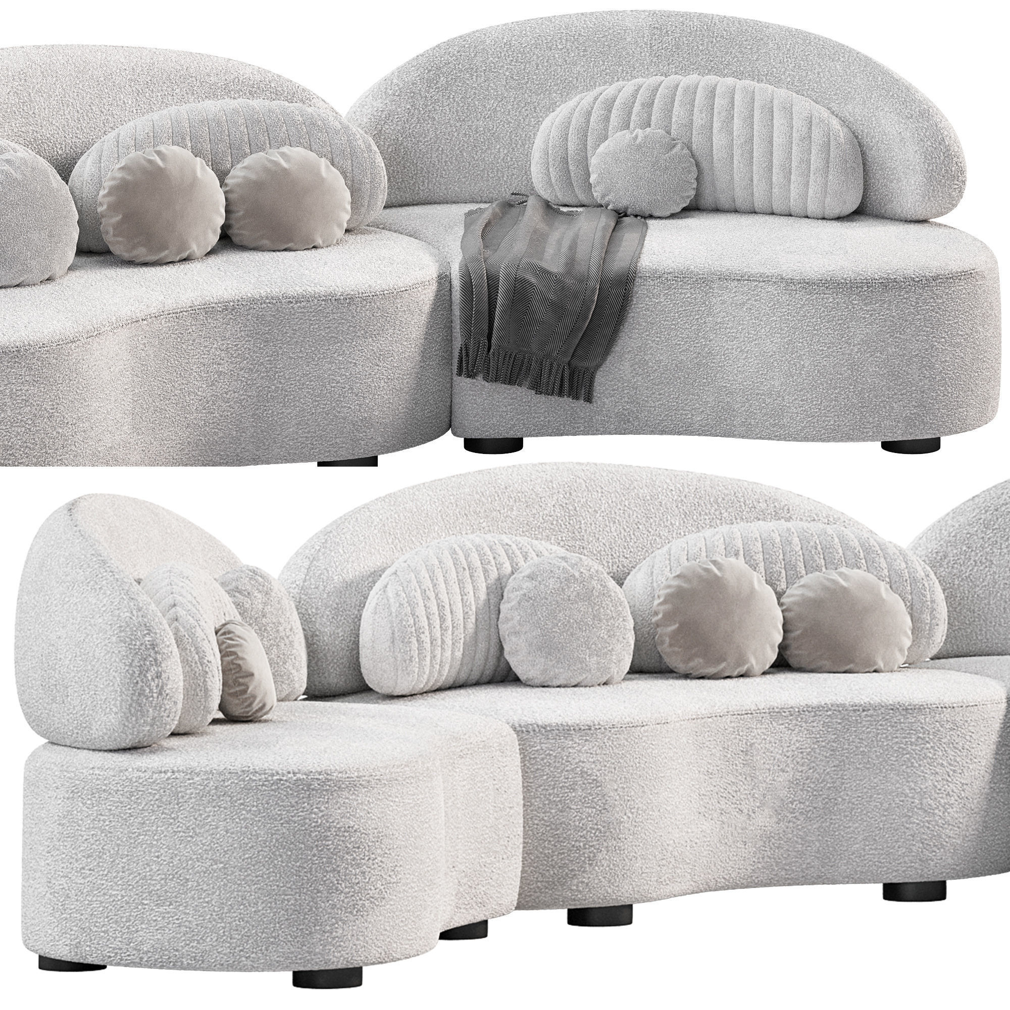 Modern Modular Sofa Velvet 3D model | CGTrader