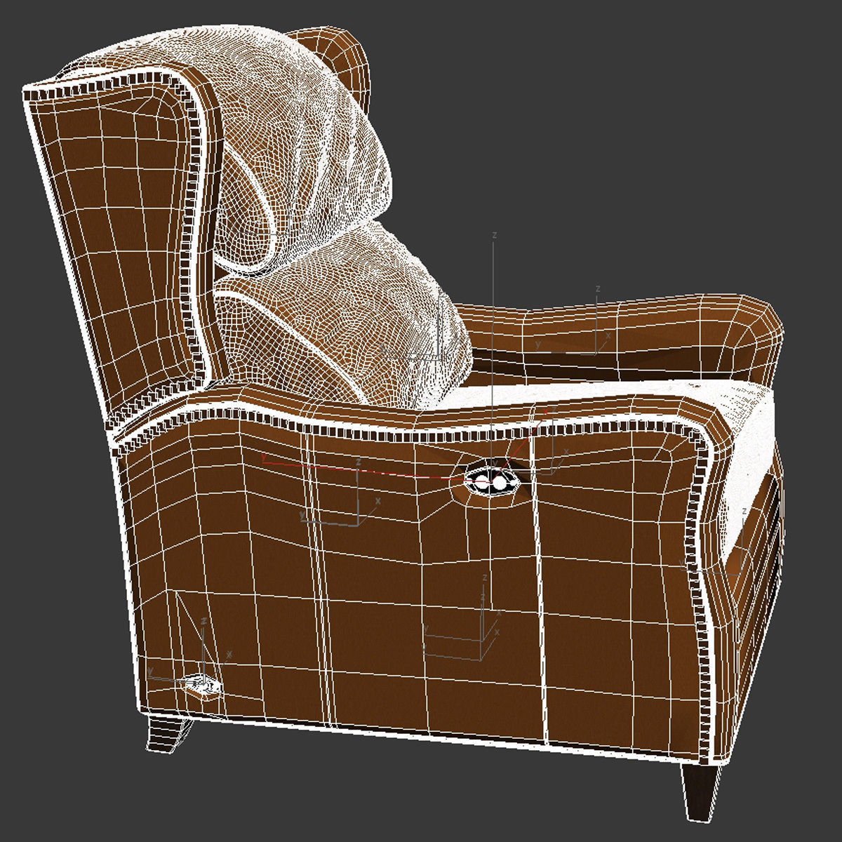 Wesley Hall STEVENSON TILT BACK leather armchair ottoman 3D model