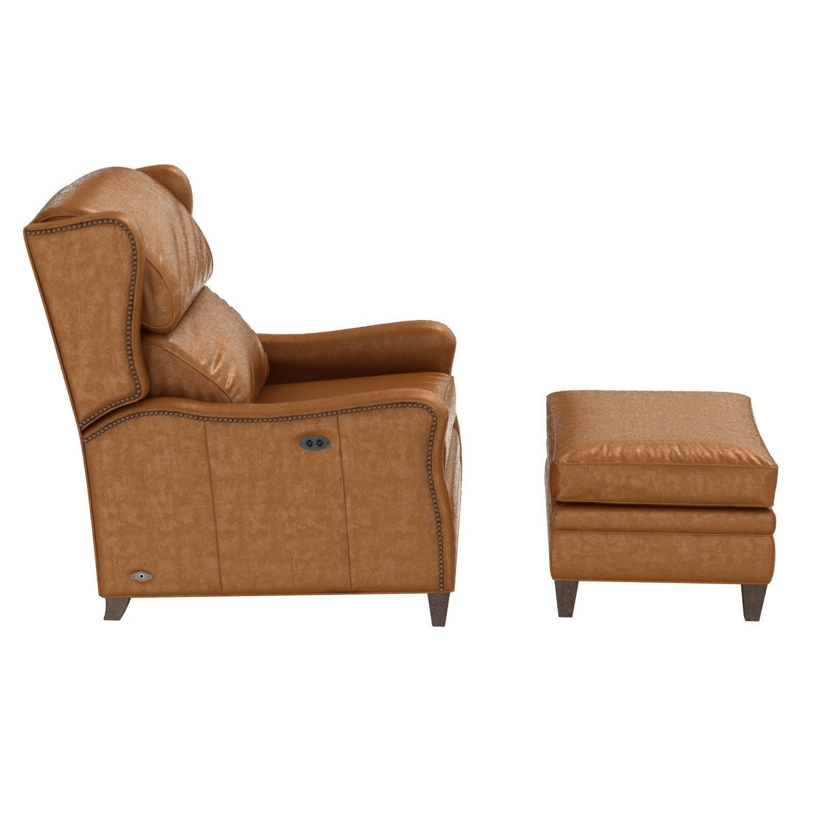 Wesley Hall STEVENSON TILT BACK leather armchair ottoman 3D model