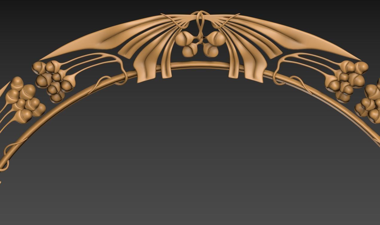 Art Nouveau circle frame 2 3D model 3D printable CGTrader
