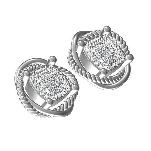 Unique Rope Stud Earring 3D model 3D printable CGTrader