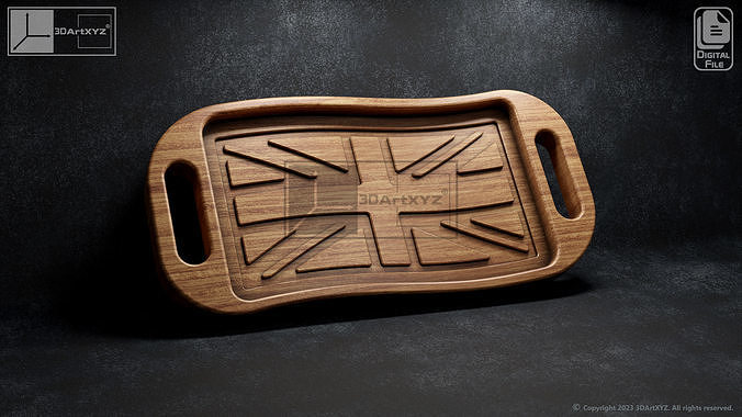 UK Wavy Flag Tray With Handles - CNC Files for Wood