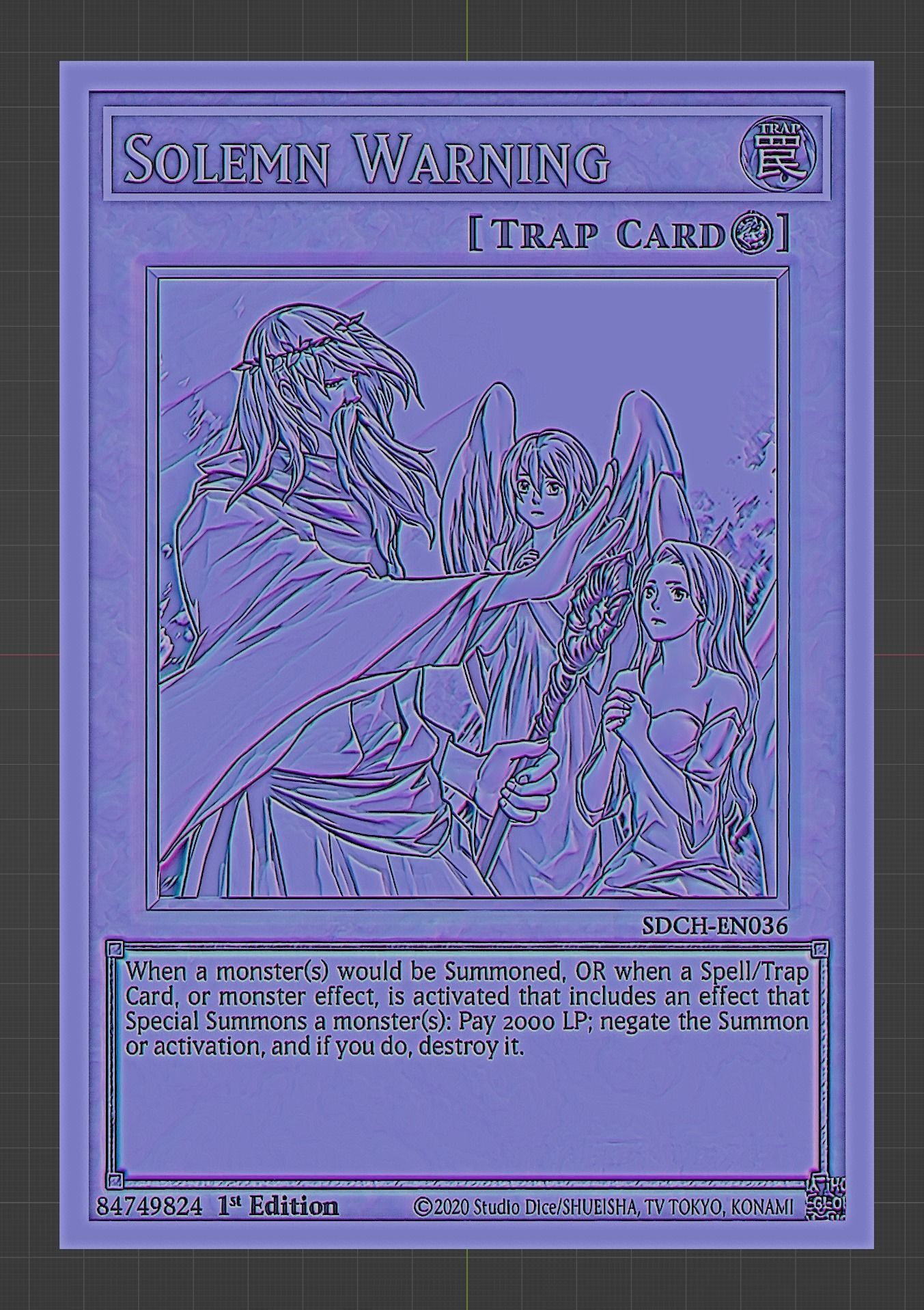 solemn warning yugioh 3D model 3D printable CGTrader