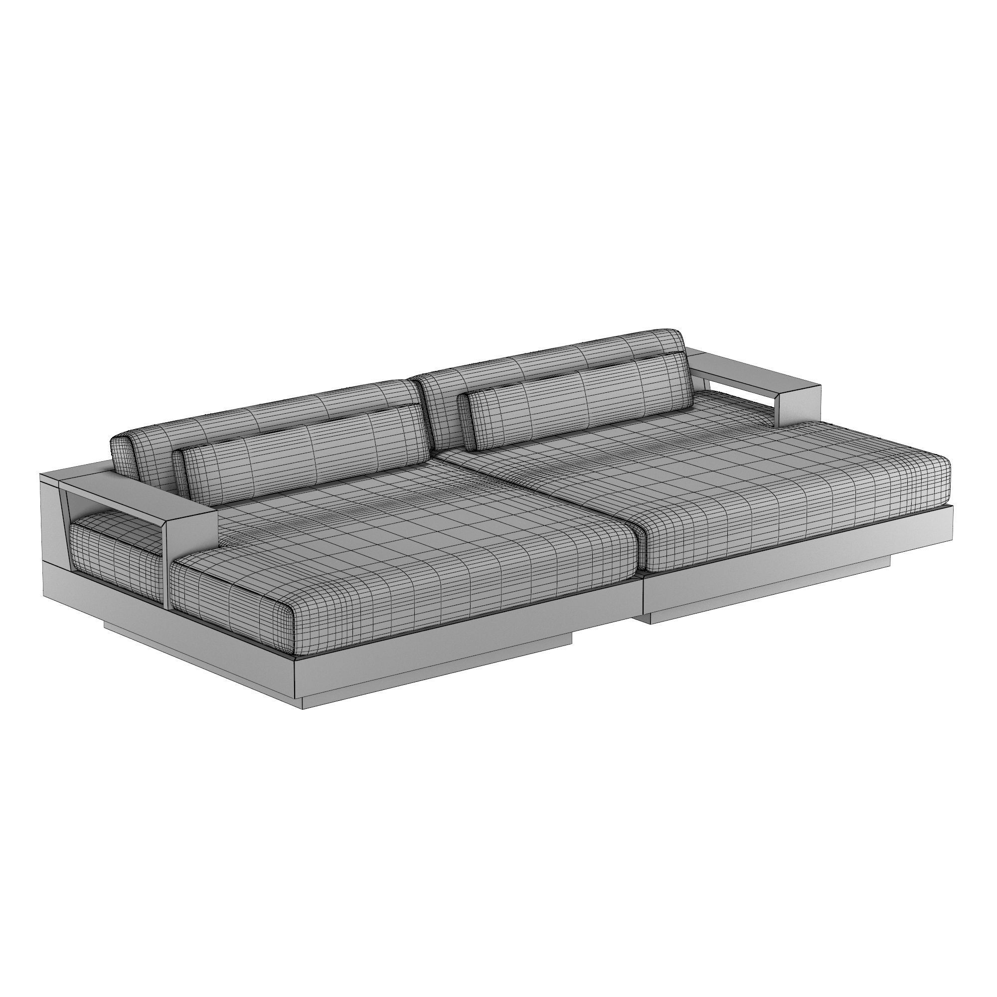 CAPE TOWN TEAK MODULAR DAYBED 3D model CGTrader