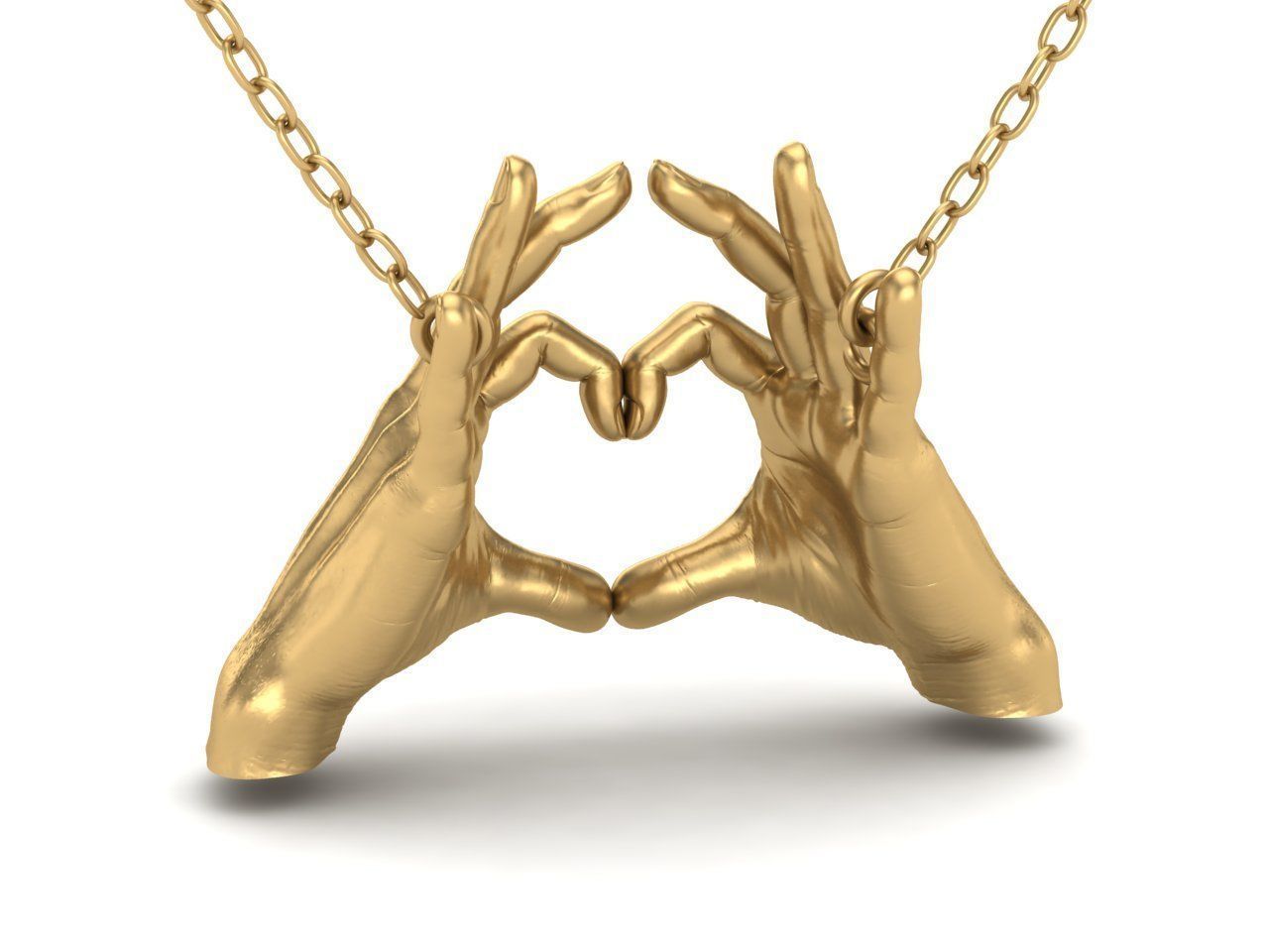 Hand Heart Printable 3D Pendant 3D model 3D printable CGTrader