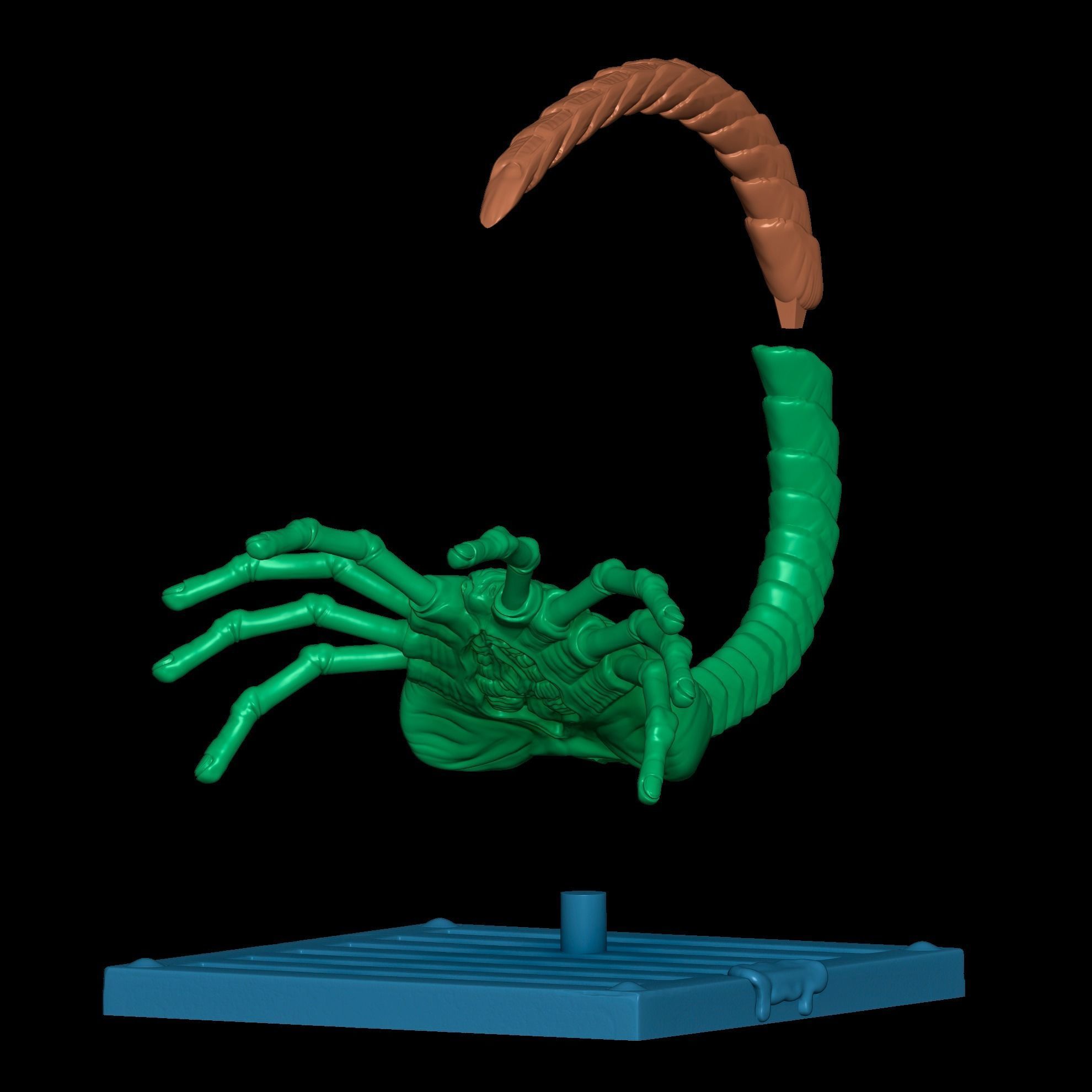 Facehugger with base 3D model 3D printable CGTrader