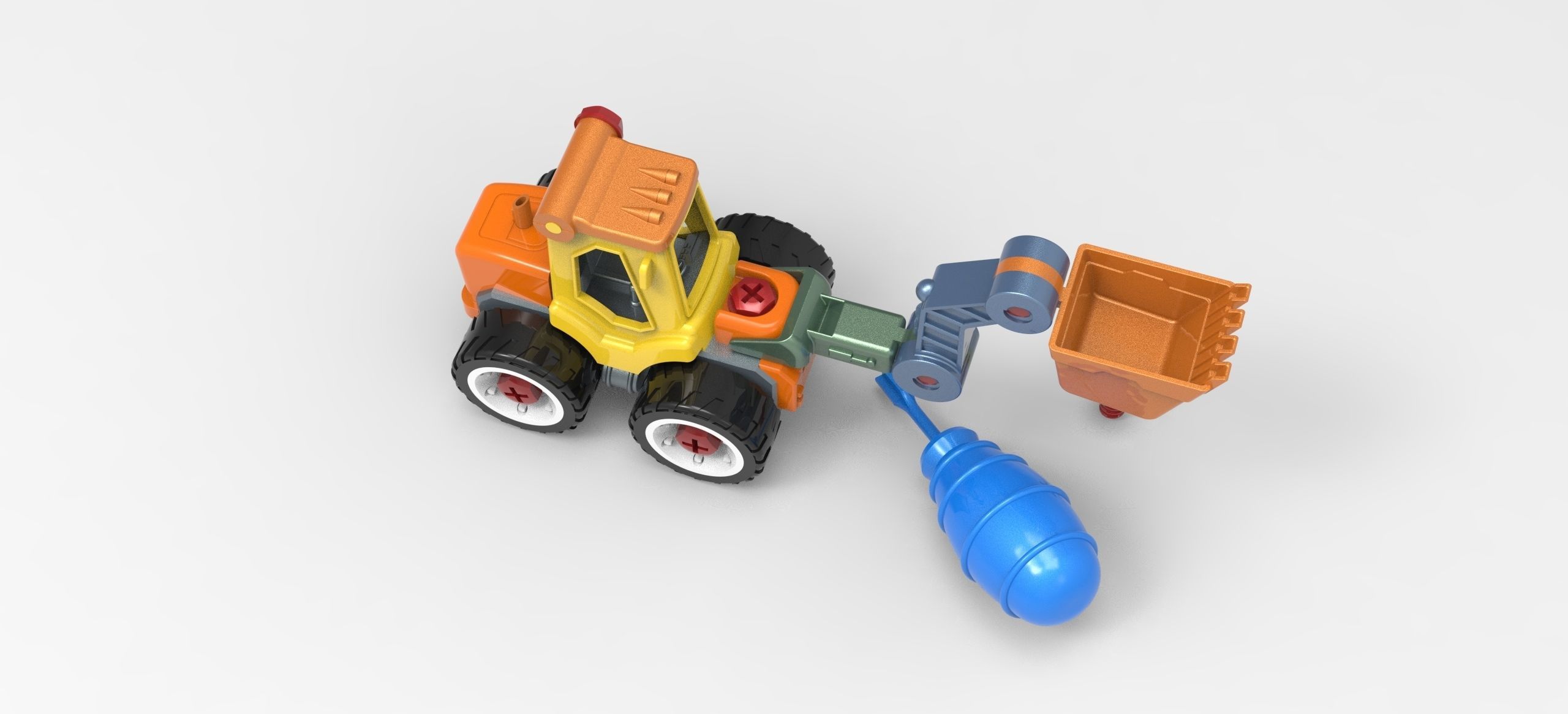 DIY EXCAVATOR ASSEMBLE TOY 3D model 3D printable | CGTrader