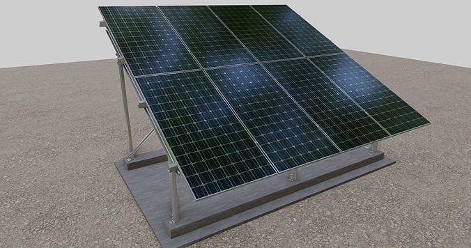 Solar Panel Steel Construction Type 4 3D model | CGTrader