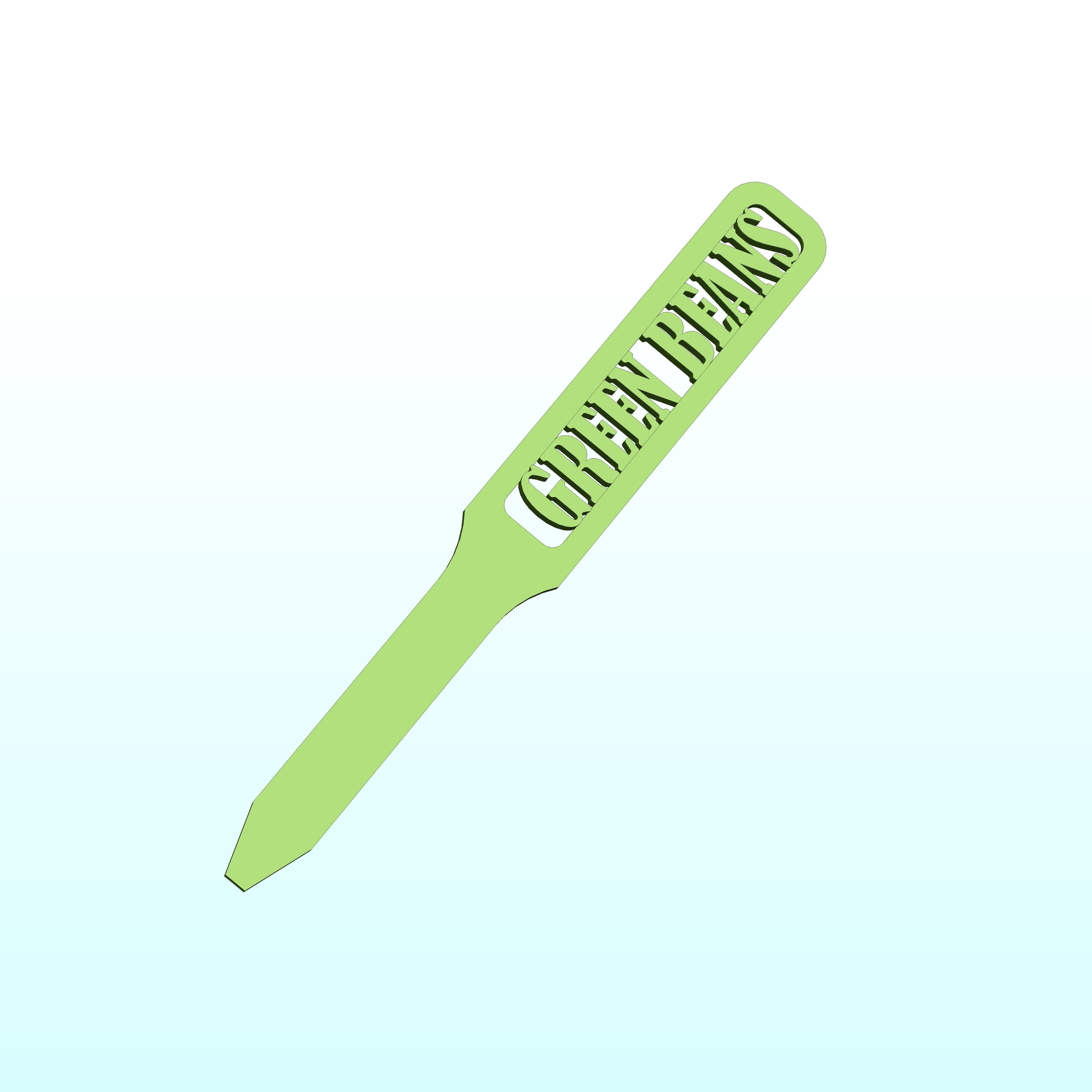 Green Beans garden marker 3D model 3D printable CGTrader