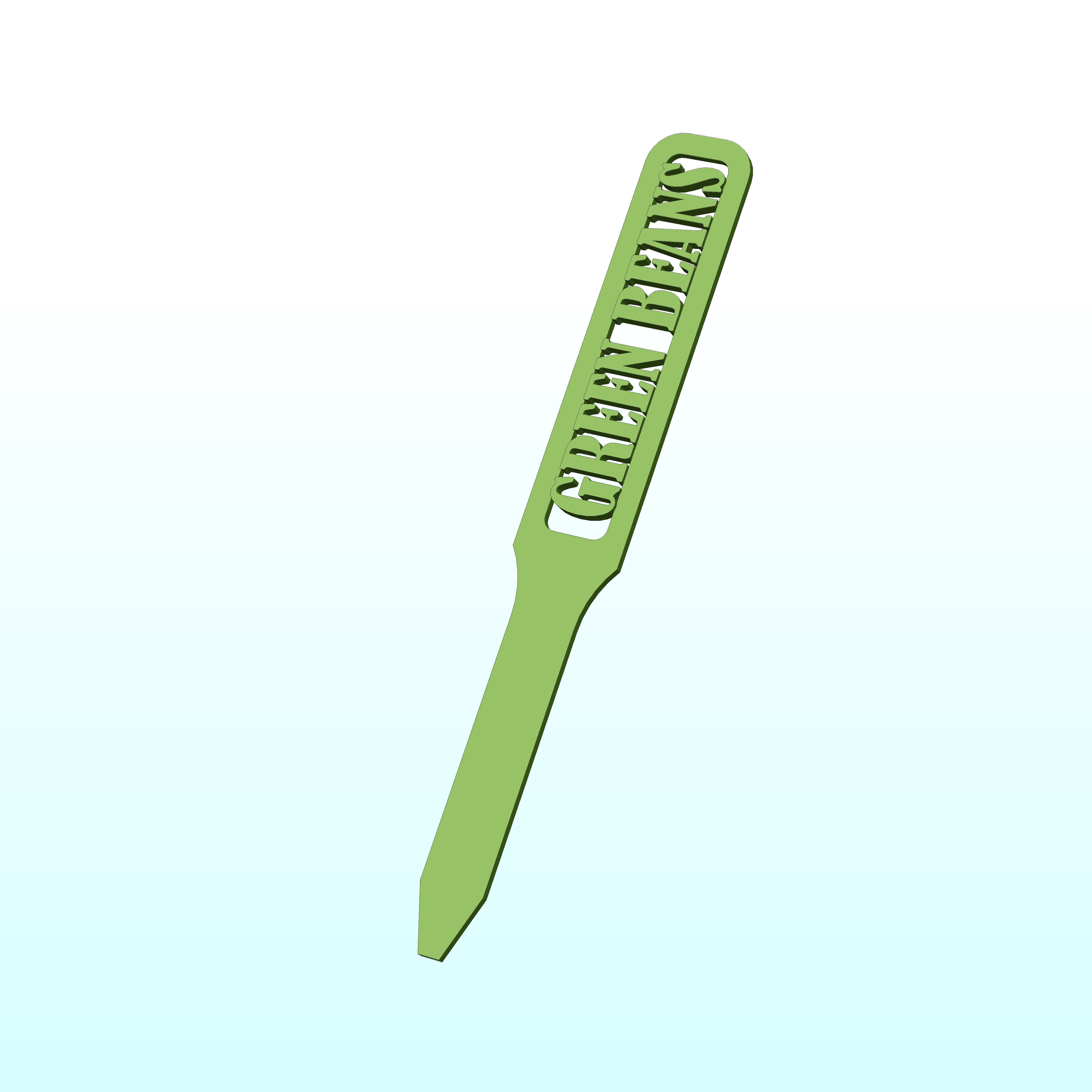 Green Beans garden marker 3D model 3D printable CGTrader