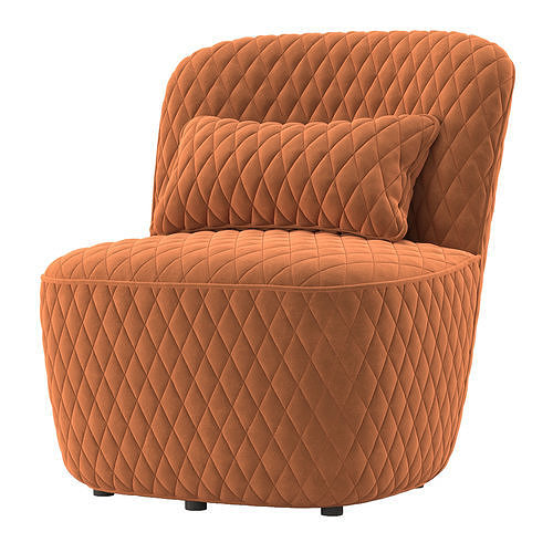 Mayer Upholstered Slipper Chair 3D model CGTrader