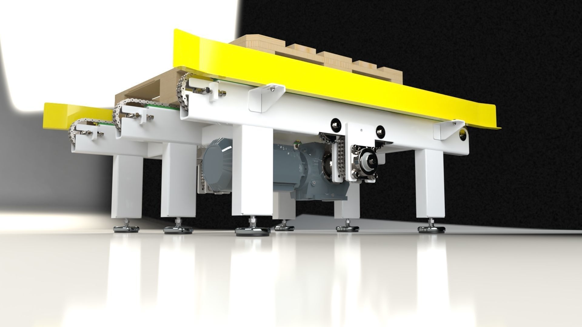 Pallet Chain Conveyor 3D model animated rigged | CGTrader