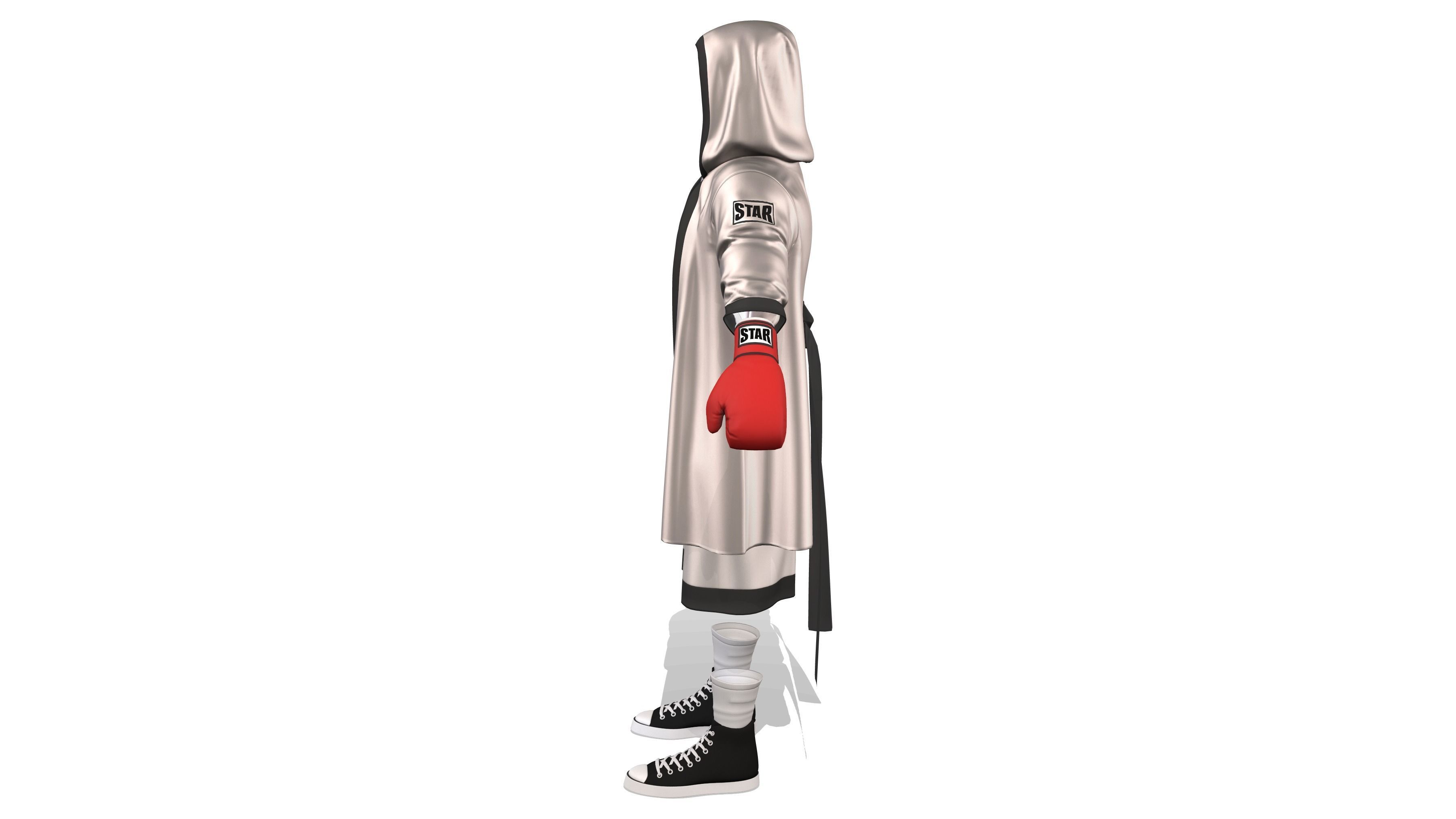 3D model Mens Full Boxing Costume Uniform Wear VR / AR / lowpoly
