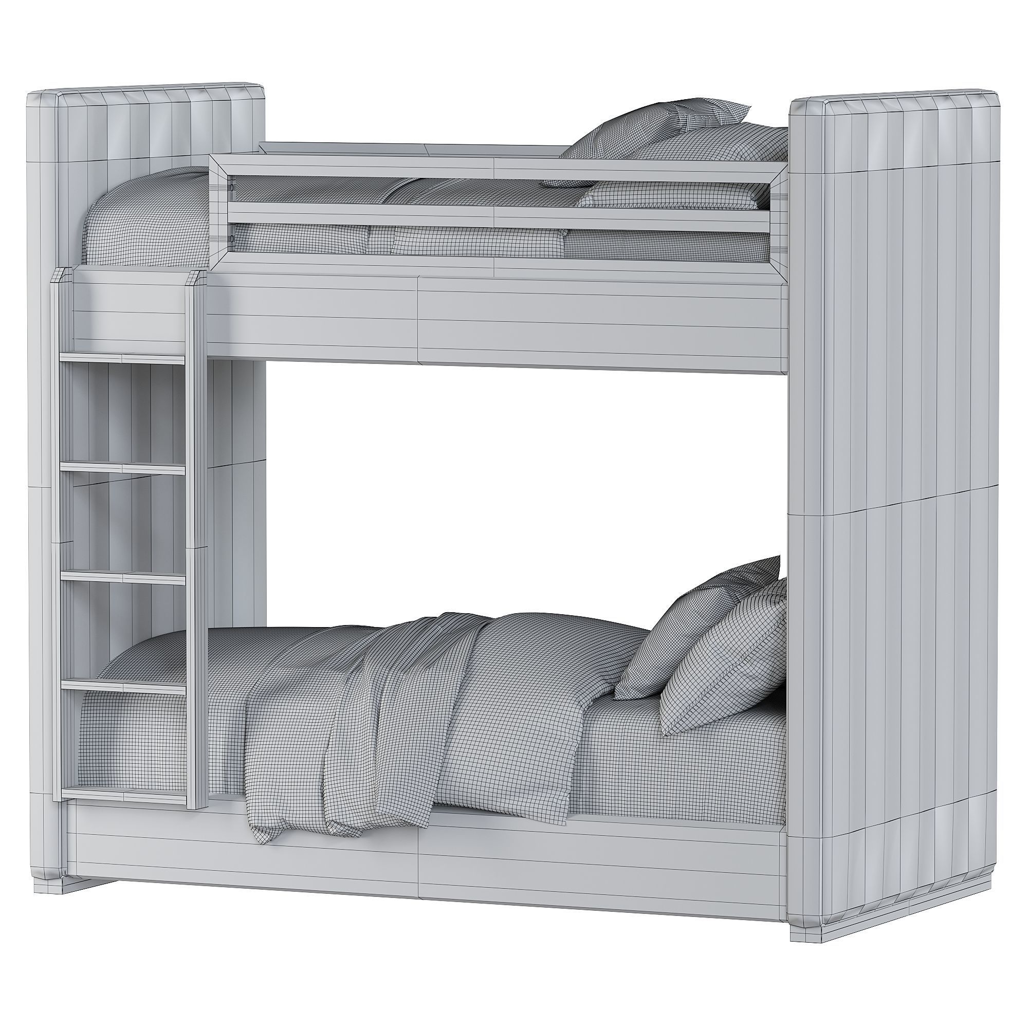 RH CARVER UPHOLSTERED BUNK BED 3D model CGTrader
