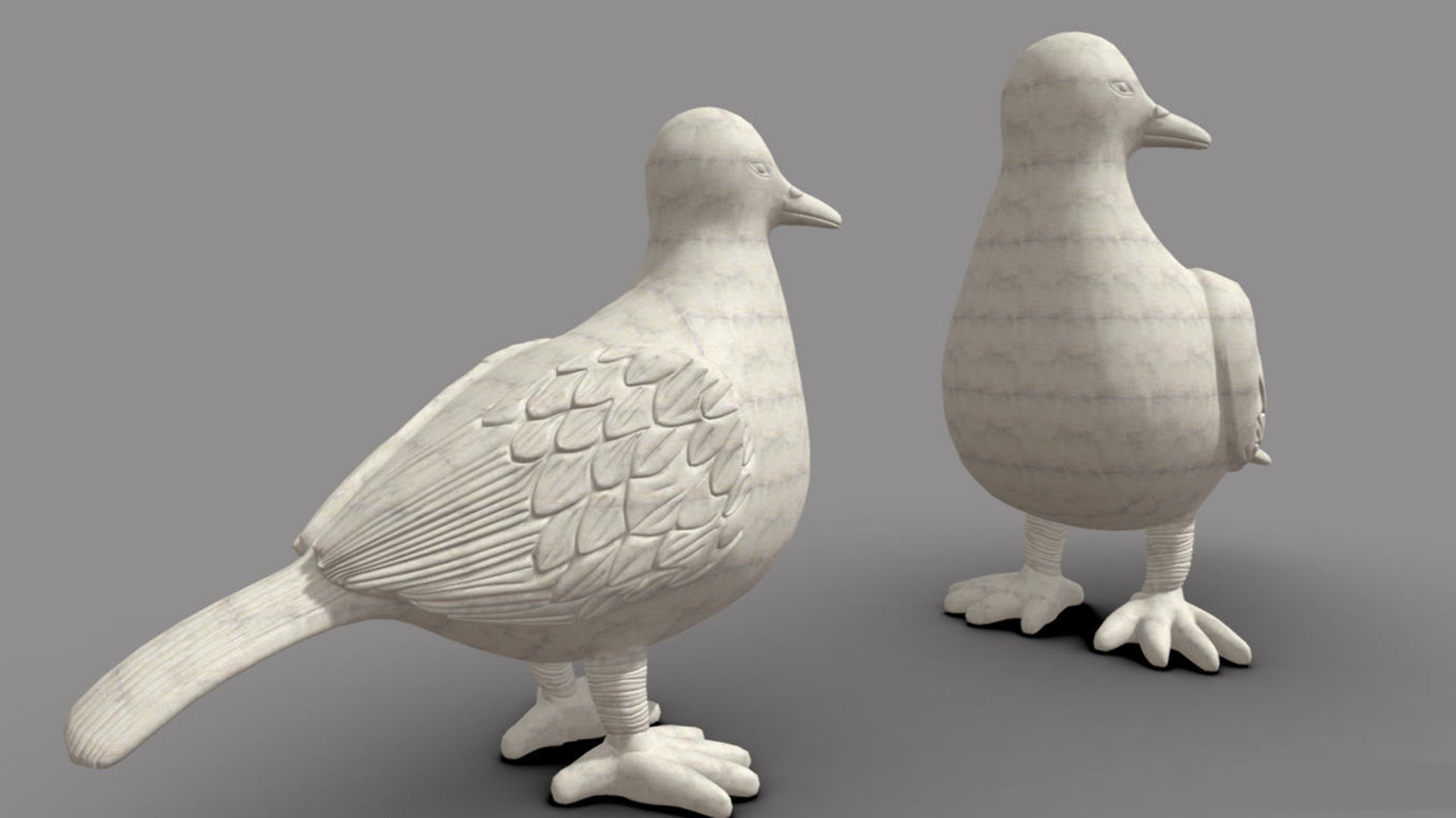 stone pigeon statue 3D model CGTrader