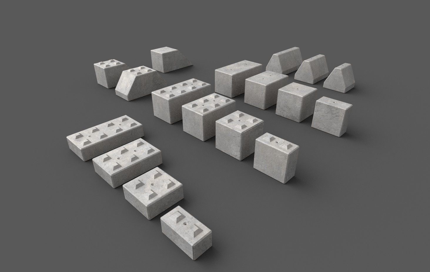 3D model Modular concrete building blocks VR / AR / low-poly | CGTrader