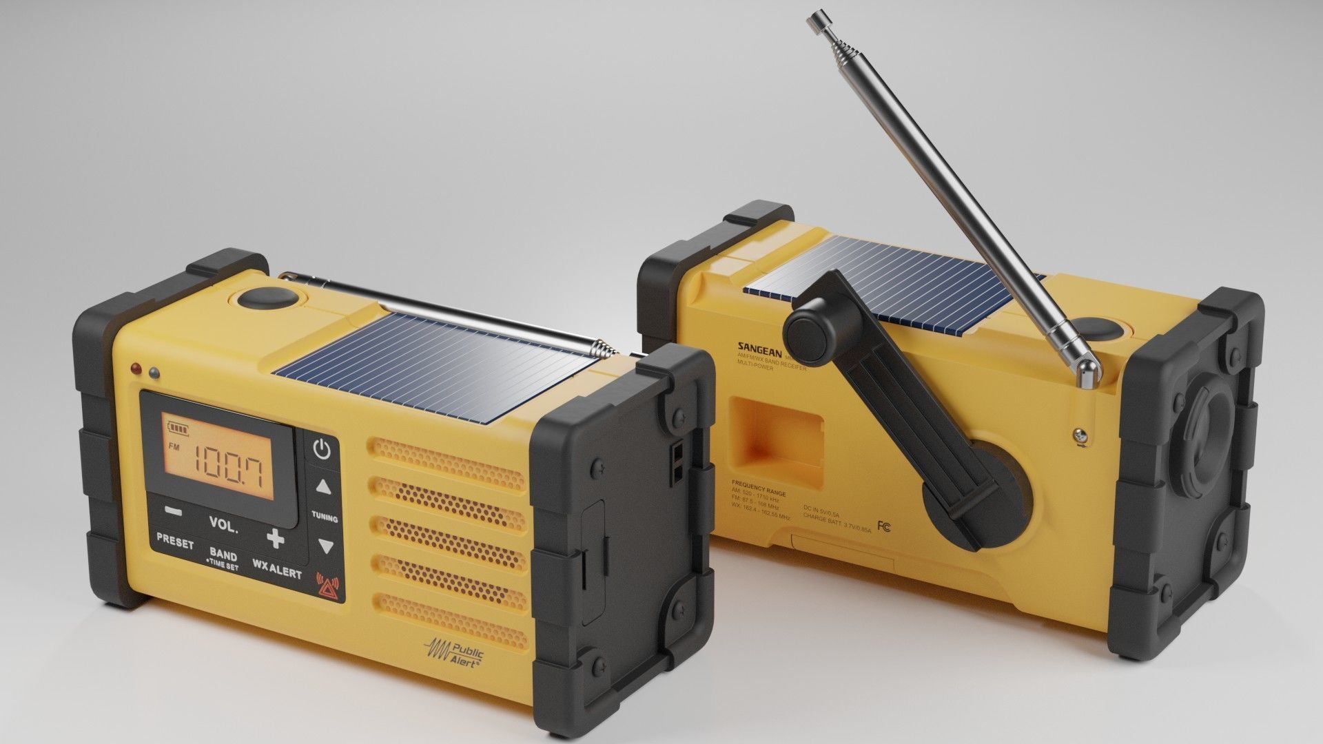 Sangean MMR-88 (Survivor M8) yellow Emergency/Crank/Solar Noodradio