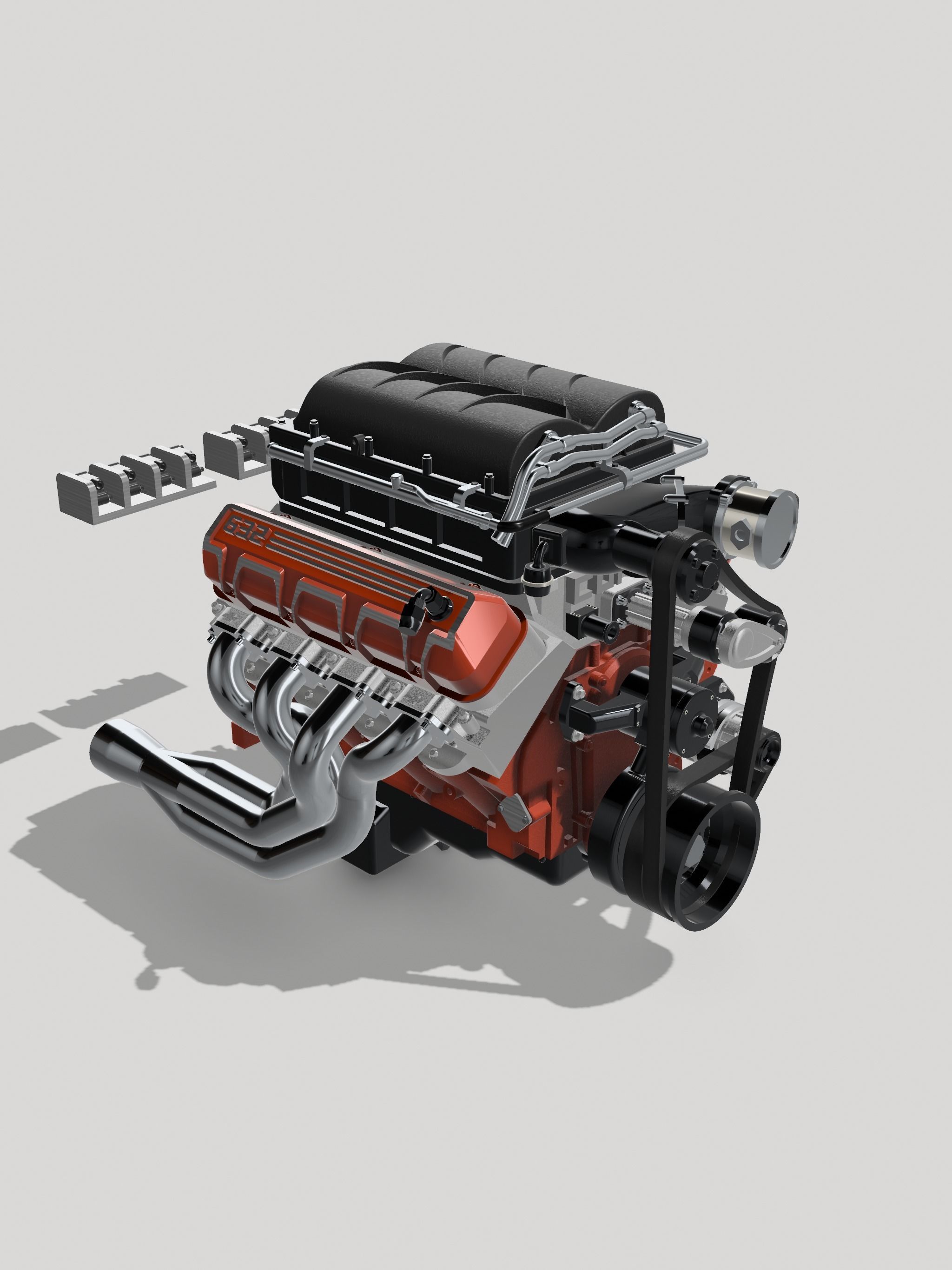 MAGNUSON SUPERCHARGED CHEV ZZ632 ENGINE COMPLETE 3D model 3D printable