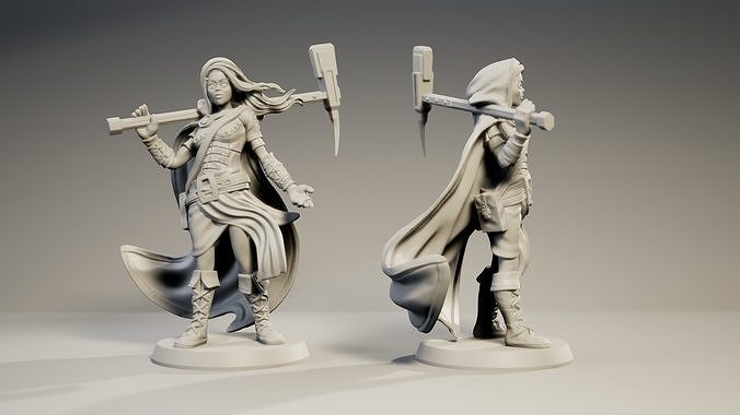 DND Mini - Female Human Elf - Pre-Supported 3D print free 3D model 3D ...