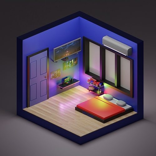 Game room with creative ideas It is the most unique game room 3D model