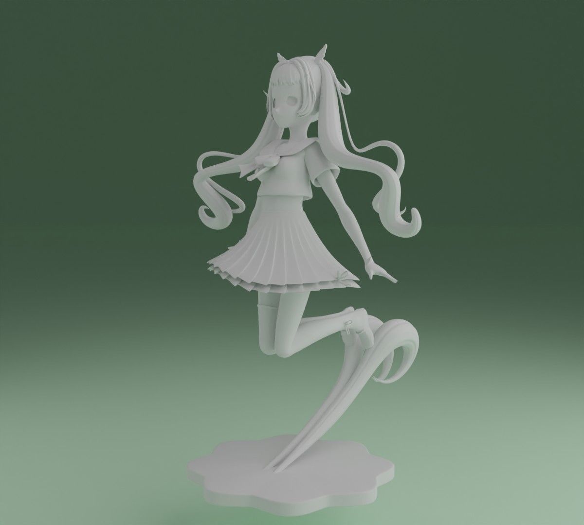 anime school uniform 3D model 3D printable | CGTrader