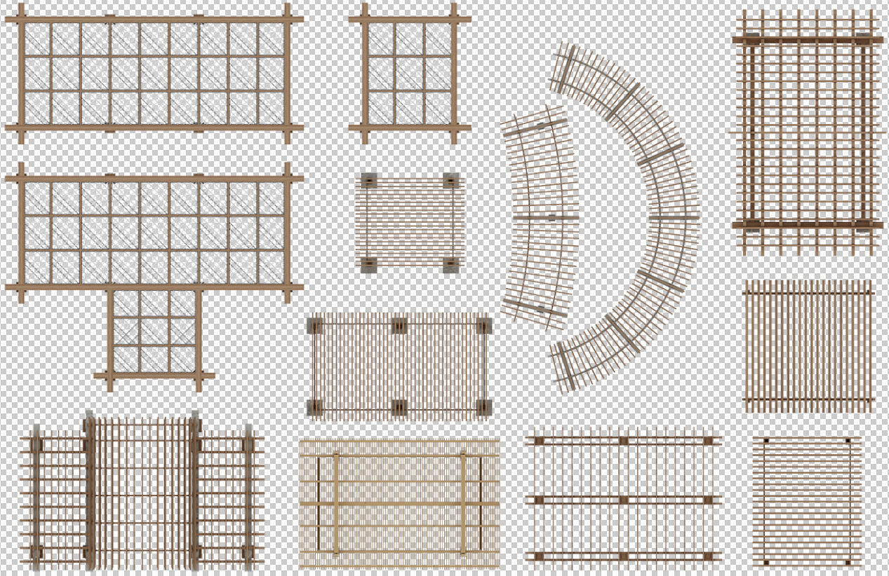 2D Outdoor top View Pergola Plans PNG PSD PDF 13 layers Texture CGTrader